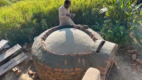 How To Build Biggest Dome Pizza Oven - Making Bricks Oven In Village - Mubashir Saddique