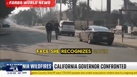 Woman confronts Gov Newsom after seeing her daughter's school burned to ashes