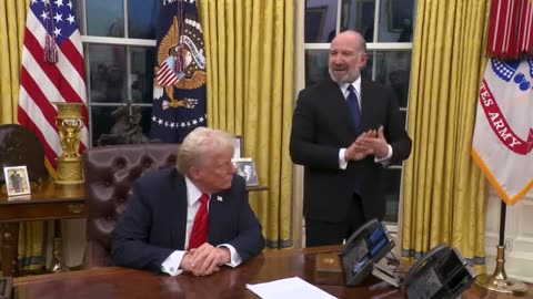 President Trump Signs Executive Orders in the Oval Office, Feb. 10, 2025