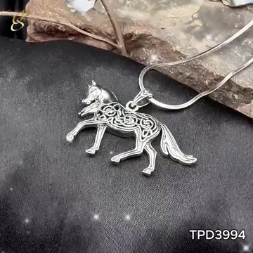 Brigid Ashwood Celtic Horse Sterling Silver Pendant