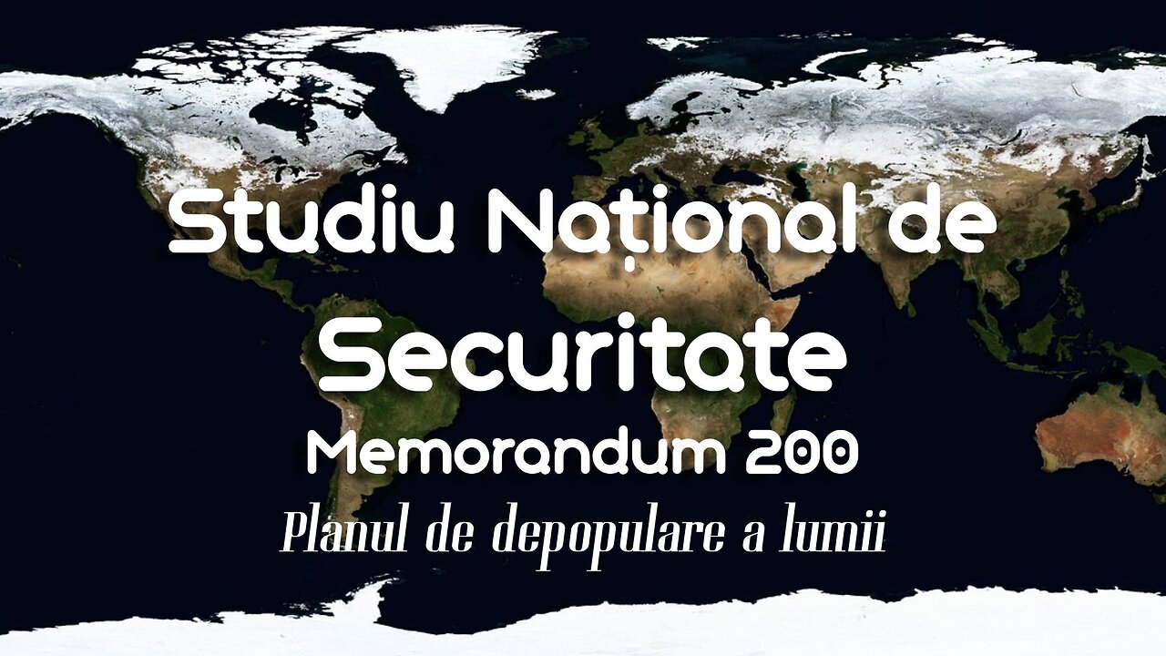 Studiu Național de Securitate Memorandum 200 - Planul de depopulare a lumii