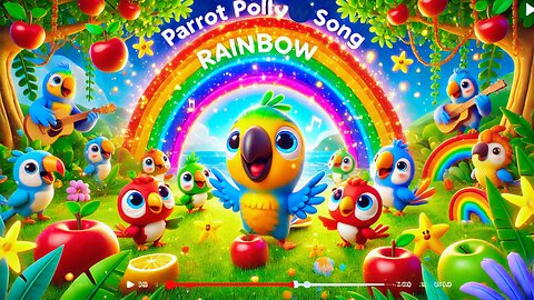🎶 Parrot Polly’s Rainbow Song | Fun & Colorful Kids' Music Video 🌈🐦