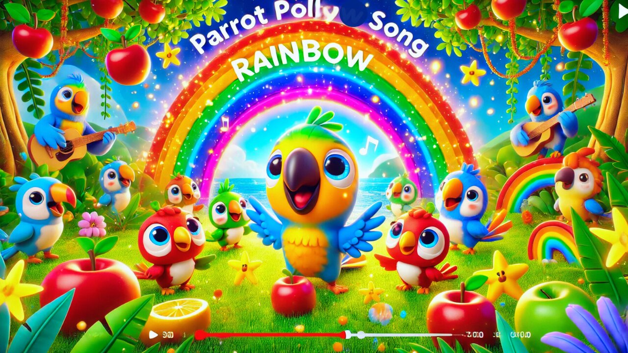🎶 Parrot Polly’s Rainbow Song | Fun & Colorful Kids' Music Video 🌈🐦