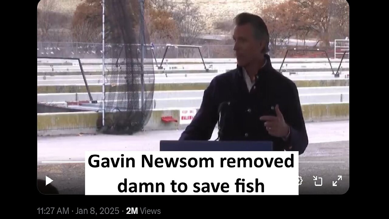 Gavin Newsom removed damn to save fish…