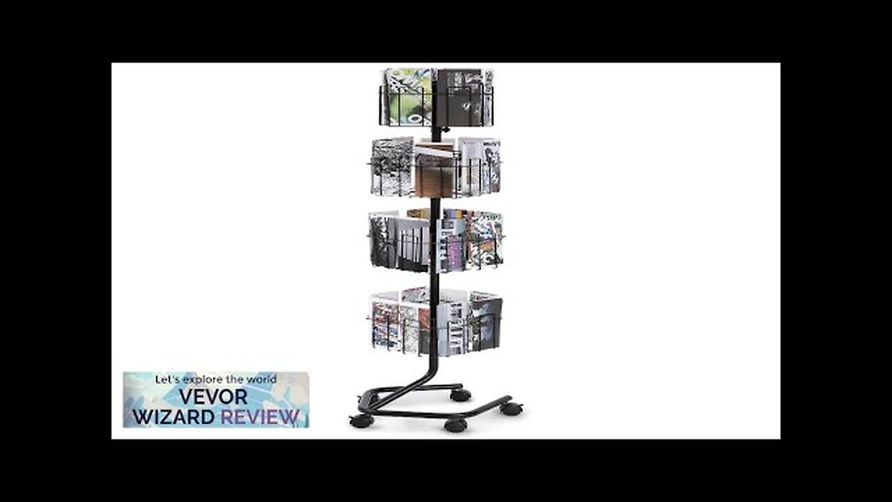 VEVOR Brochure Display Rack 4-Tier 32 Pockets Rotating Magazine ...