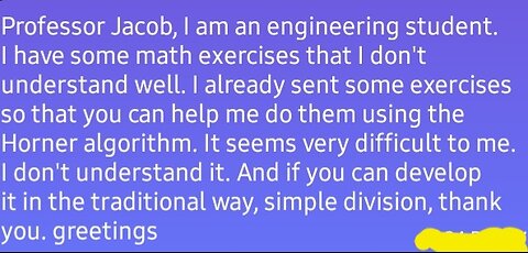 Horner's method: application exercise