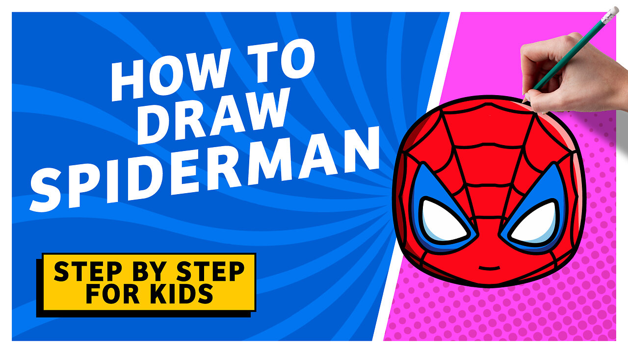 How to Draw Spiderman Easy Line Drawing for Kids, Children and Toddlers Step by Step