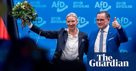 Leader of Germany’s far-right AfD party and party’s co-leader Tino Chrupalla hold an election rally