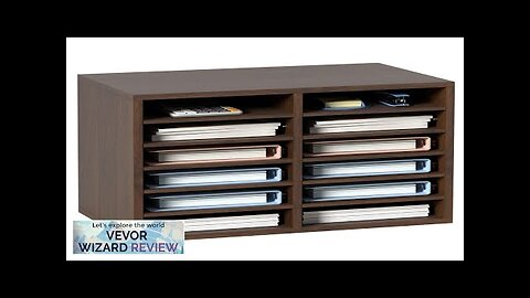 VEVOR Literature Organizers 12 Compartments Office Mailbox with Adjustable Shelves Wood Review