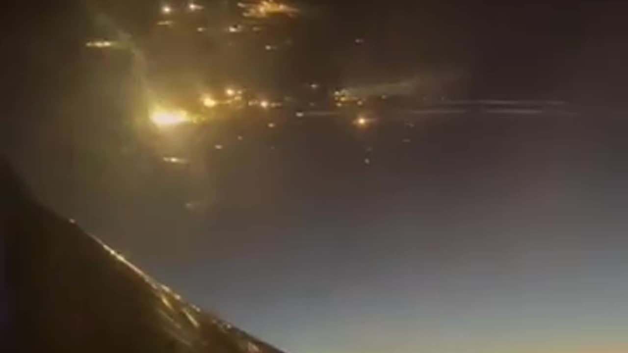 Starship rocket debris captured from an airplane window