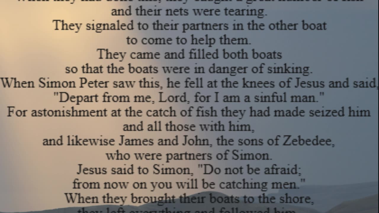 A reading from the Gospel according to Luke, 5:1-11