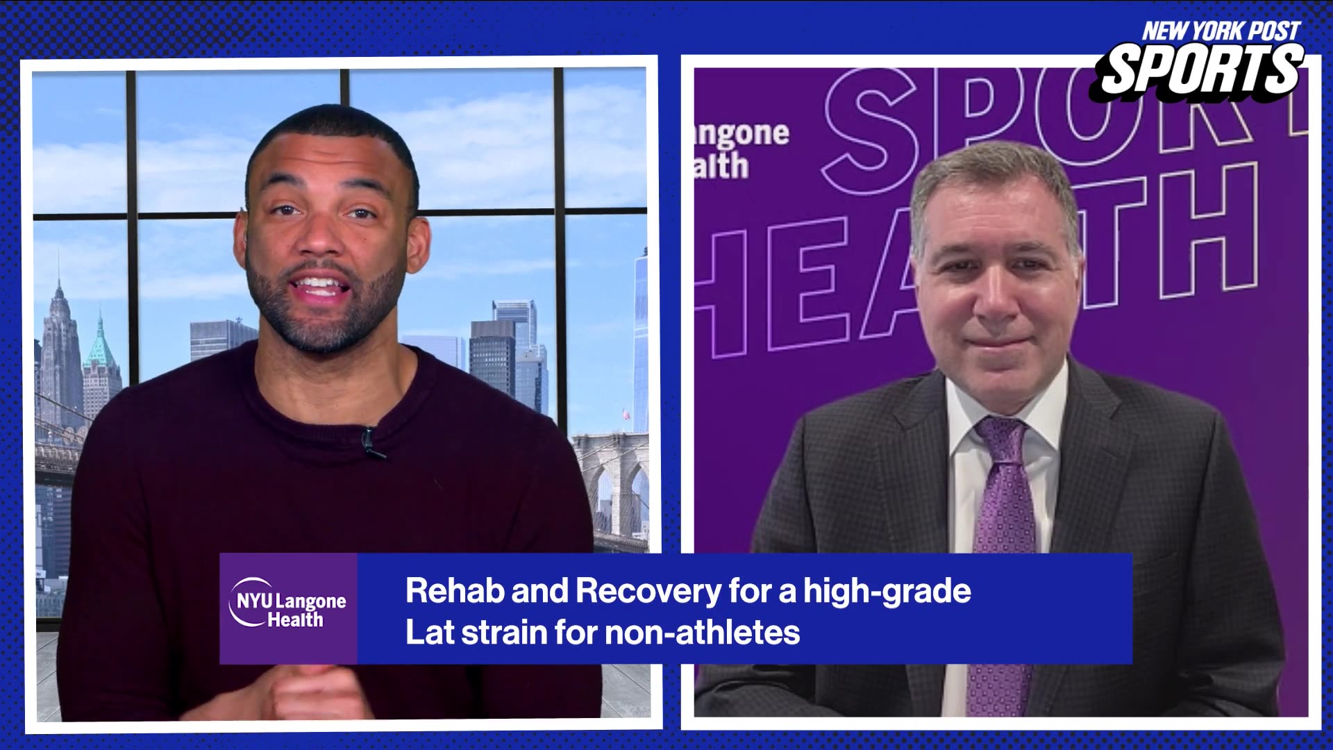 NYU Langone's Mark Grossman, MD, explains Luis Gil's recovery process from a high-grade right lat strain