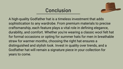 7 Key Features to Look for in a High-Quality Godfather Hat