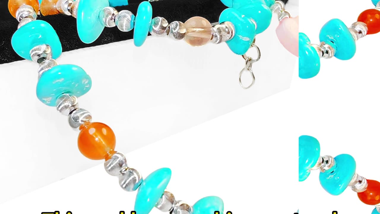 GN-20250304-01 This necklace combines natural Sterling treatment Turquoise
