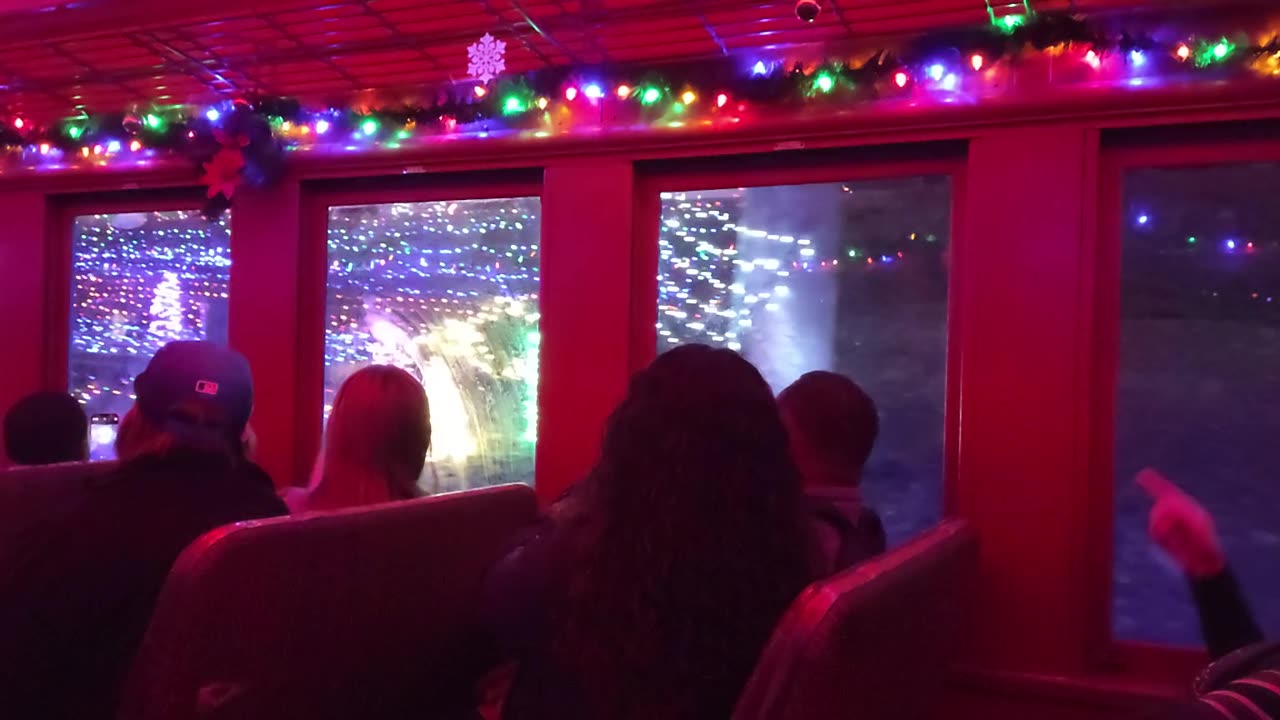 View inside scenic Christmas train