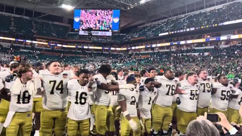 Marcus Freeman and the Irish Advance to the CFP Championship and Sing Notre Dame Our Mother ☘️