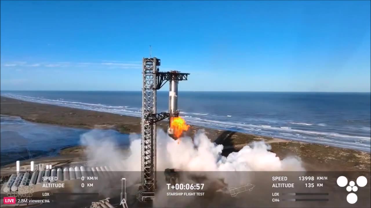 Starship 7 Booster Launch & Recovery to Van Halen's "Intruder" as a soundtrack