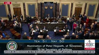 BREAKING: U.S. SENATE CONFIRMS PETE HEGSETH AFTER VP VANCE BREAKS THE TIE