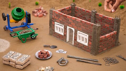 diy mini cemented house construction science project | bricks house making