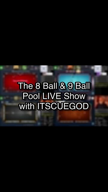 The 8 Ball & 9 Ball Pool LIVE Show with ITSCUEGOD