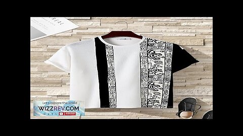 ChArmkpR Mens Tribal Pattern Patchwork Knit Short Sleeve T-Shirts White L Review