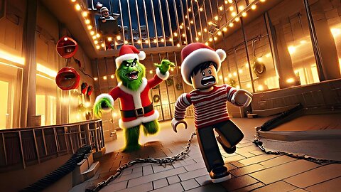 Jugando Escape de la Prisión del Grinch Barry en Roblox