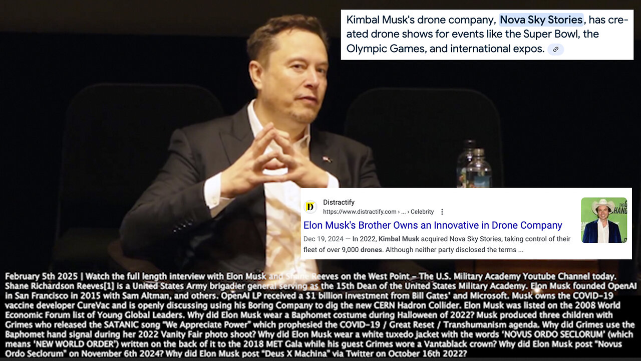 Elon Musk | Elon Musk's 2/5/2025 Interview At West Point | "The Biggest Effect (On Warfare) Is AI & Drones." + "AI & Drones Is the Future of Warfare." + "Kinetic Weapons from Space, Starlink System Does Have Lasers.&