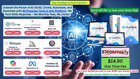 Lifetime Access to 30 Premium AIs – No Fees, No Limits! All-in-One Dashboard for a One-Time Price!