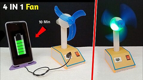 How to Make a Rechargeable Table Fan Using a DC Motor at Home | DIY Power Bank Science Project