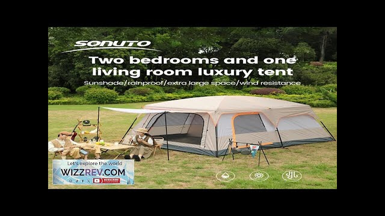 Sonuto Camping Family Tent 3-12 Person Double Layers Oversize 2 Rooms Thickened Review