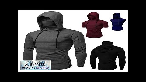 new Mens Gym Thin Hoodie Long Sleeve Hoodies With Mask Sweatshirt Casual Review