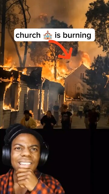 church mam is burning in California