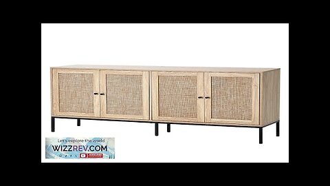 Rattan Cabinet Storage with 4 Magnetic Doors & Adjustable Shelves Natural Review