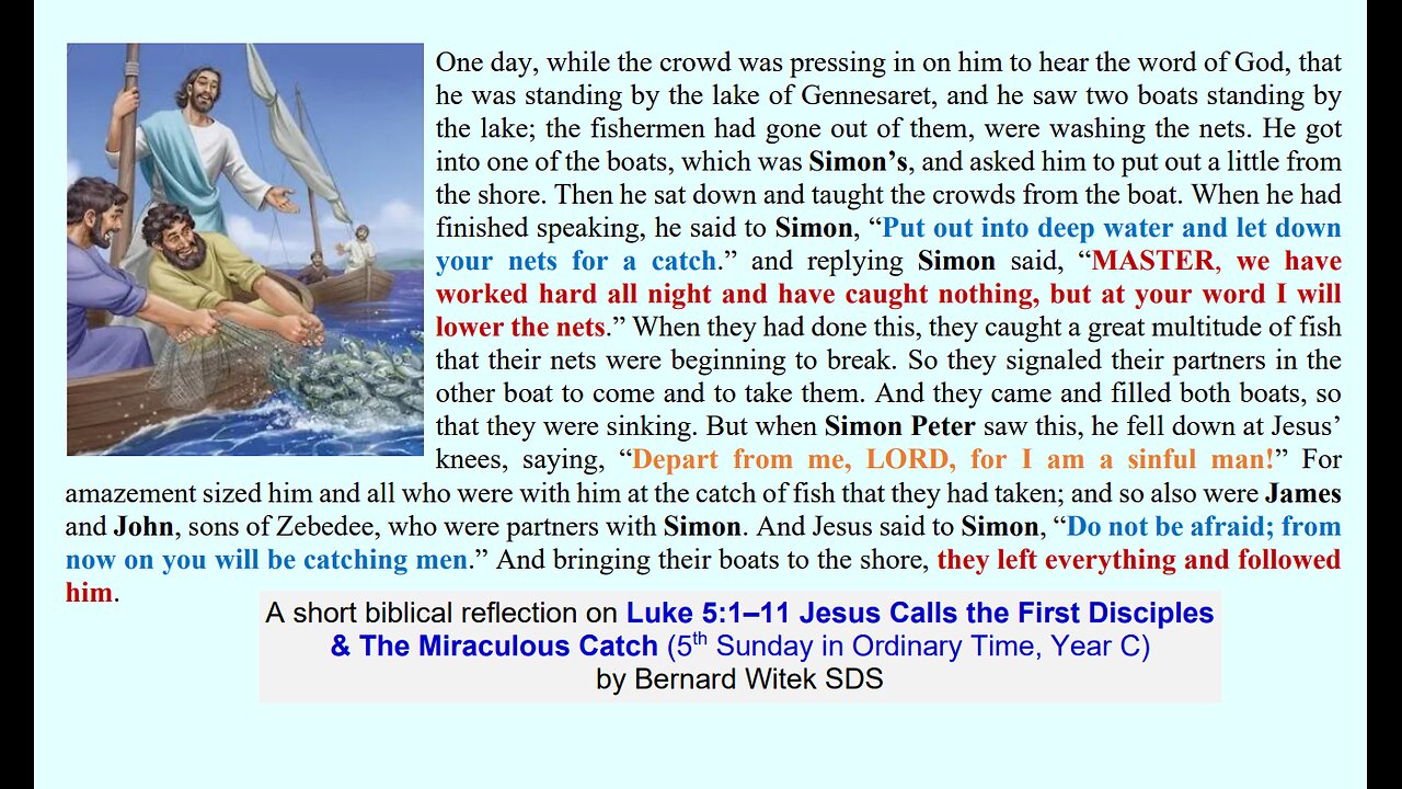 Luke 5:1–11 Jesus Calls the First Disciples & The Miraculous Catch