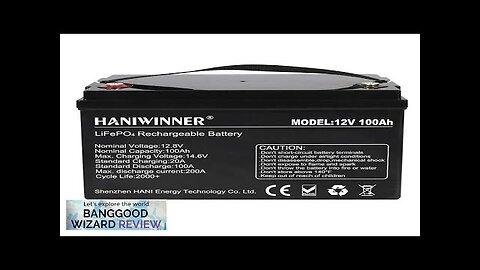 US Direct HANIWINNER 12.8V 100Ah LiFePO4 Lithium Battery Pack 1280Wh Energy Backup Review