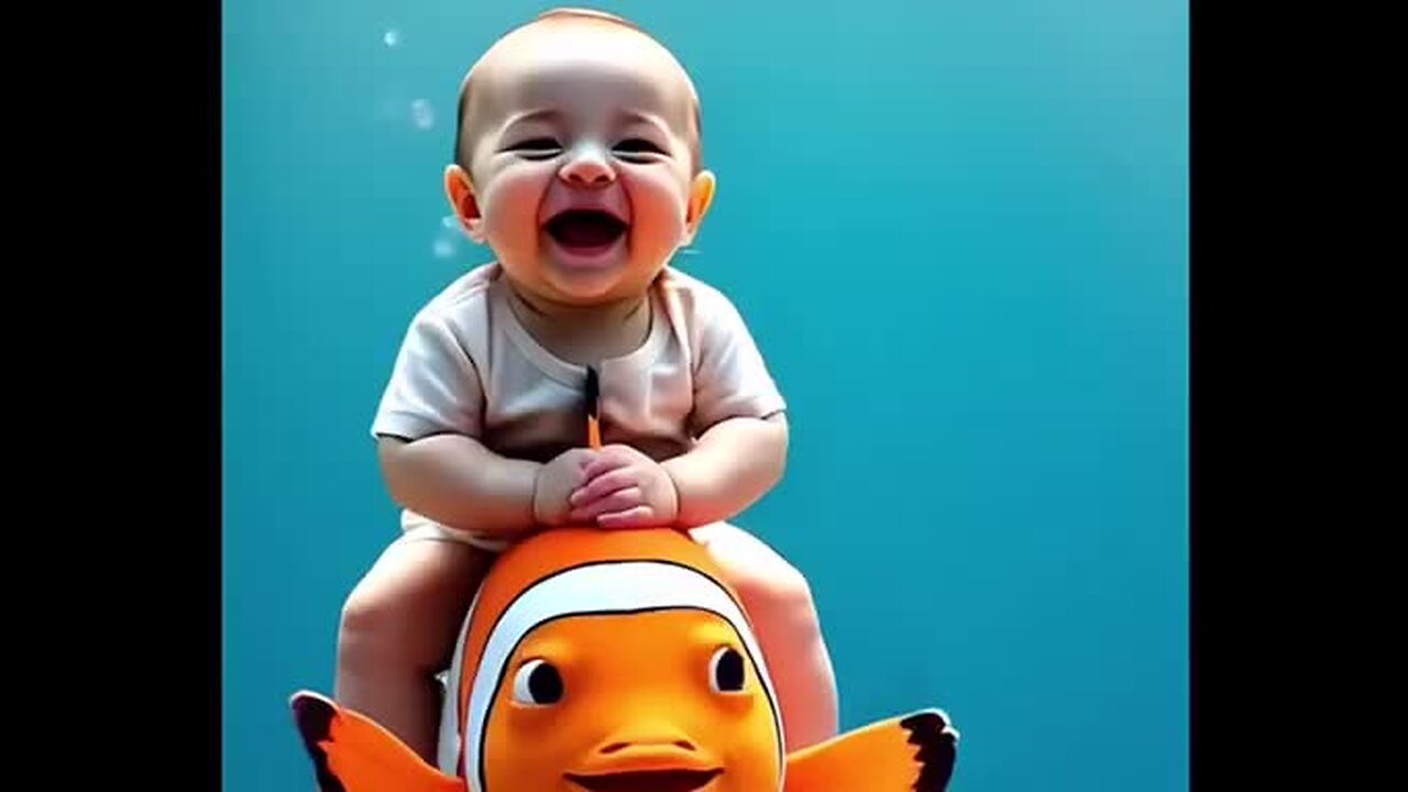 Beautiful baby & fish 🐠 trending video