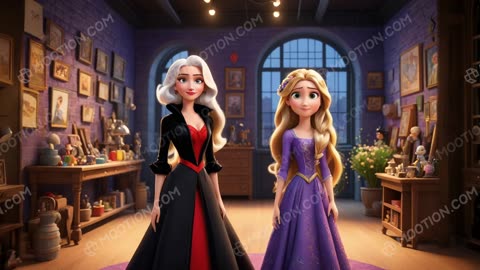 Crudelia De Mon y rapunzel la moda del corazón