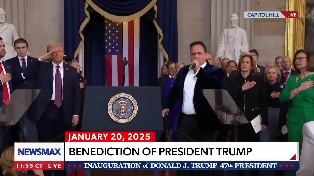 The National Anthem is performed at President Donald Trump's inauguration by Macchio.