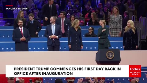 Donald Trump's Family Arrives on Stage for the Inauguration Day Parade