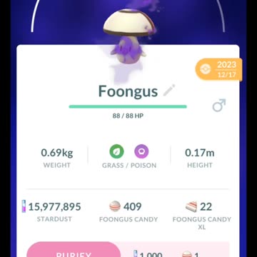 Pokémon GO-Evolving Shadow Foongus