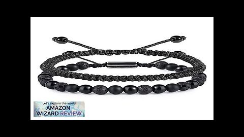 Black Beaded Bracelets for Men Boys 6mm Obsidian Onyx Lava Beads Review