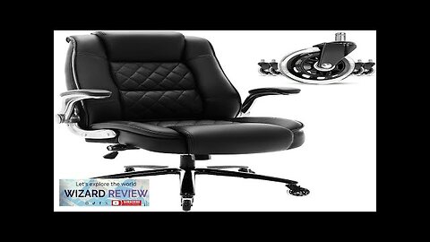 High Back Office Chair- Flip Arms Adjustable Built-in Lumbar Support Executive Computer Review