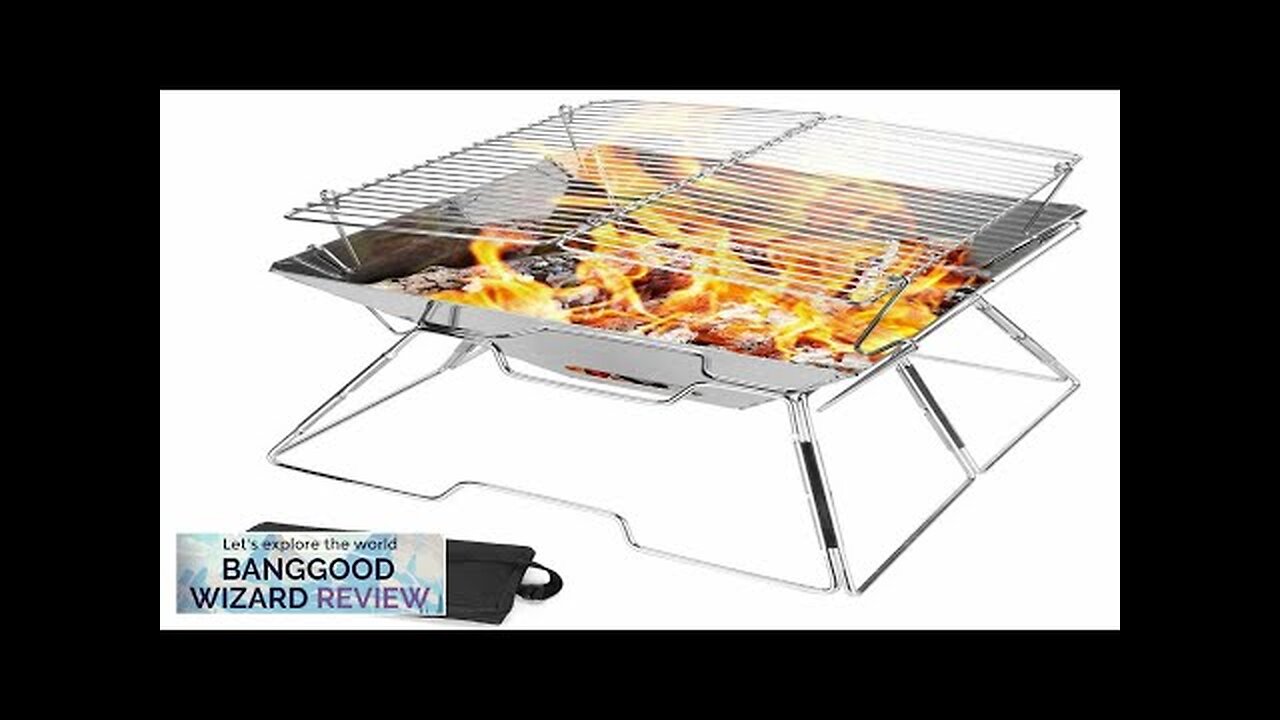 Outdoor Camping Stove Stainless Steel Folding BBQ Grill Outdoor Firewood Stove Camping Review