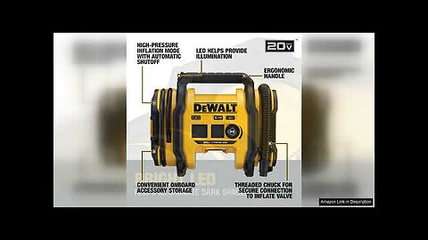 DEWALT 20V MAX Tire Inflator, Compact and Portable, Automatic Shut Off, LED Review