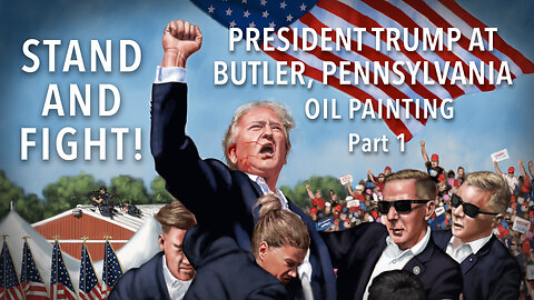 Artist Paints President Donald J. Trump at Butler, Pennsylvania Oil Painting Part 1