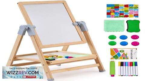 VEVOR 2-in-1 Kids Art Easel Double-Sided Wooden Magnetic Whiteboard Chalkboard Review