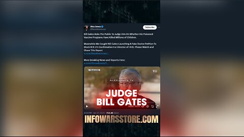 Bill Gates Wants You To Judge Him - Alex Jones on X