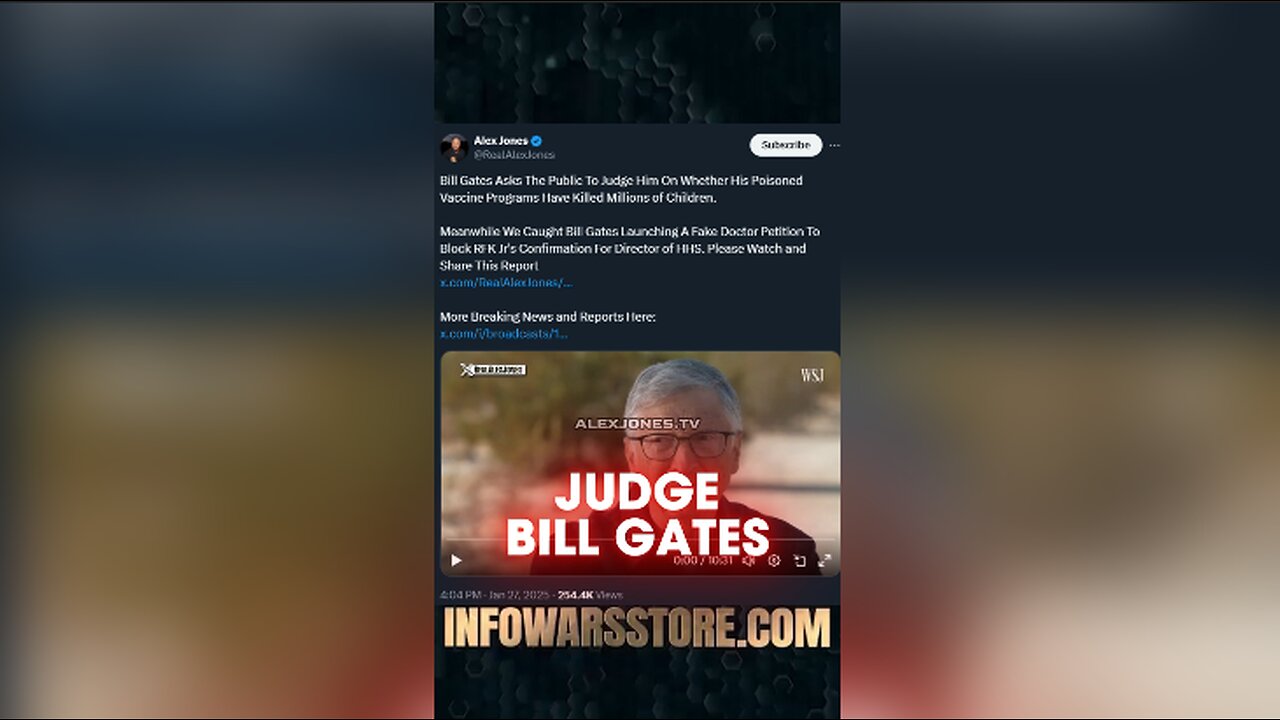 Bill Gates Wants You To Judge Him - Alex Jones on X