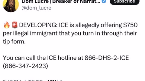 $750 bounty on an illegal's head ??