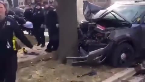 Police arrest a man for filming a police crash 😬